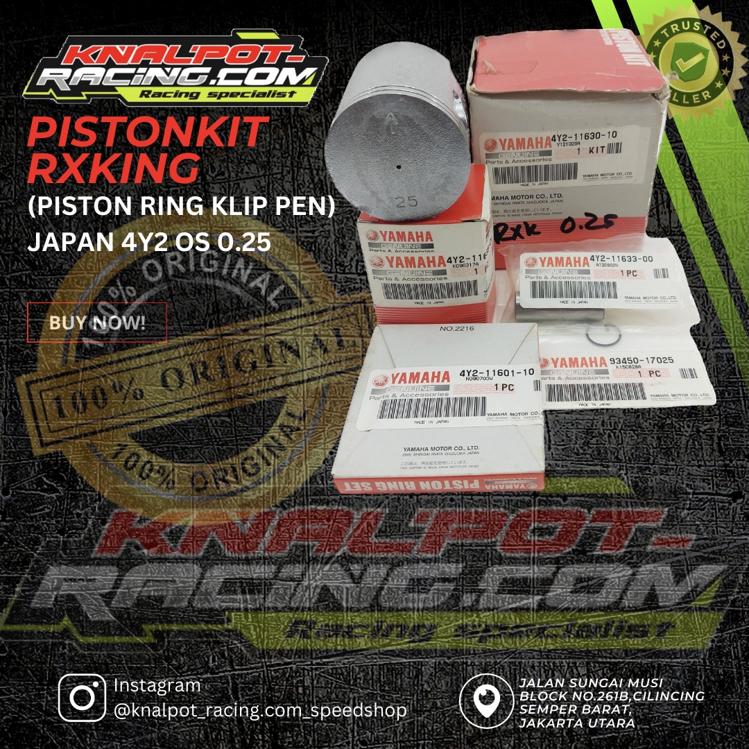 PISTONKIT RXKING (PISTON RING KLIP PEN) JAPAN 4Y2 OS 0.25